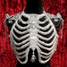 Ivory White Velvet Ribcage Handmade Skeleton Ribs Costume Piece Corset ...
