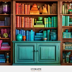 Pride Rainbow Bookshelves Virtual Background for Streaming, Podcasts & Work from Home Teams Meetings