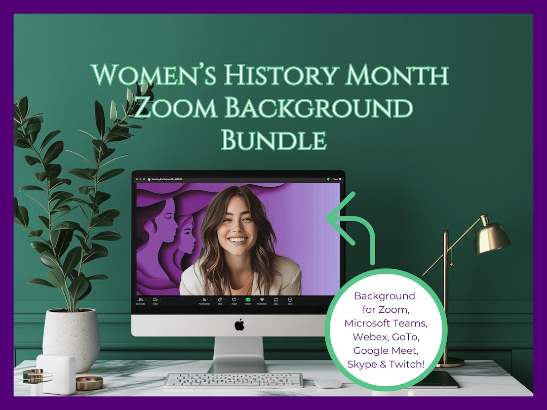Womens History Month Zoom Background Bundle: Women Empowerment Home ...