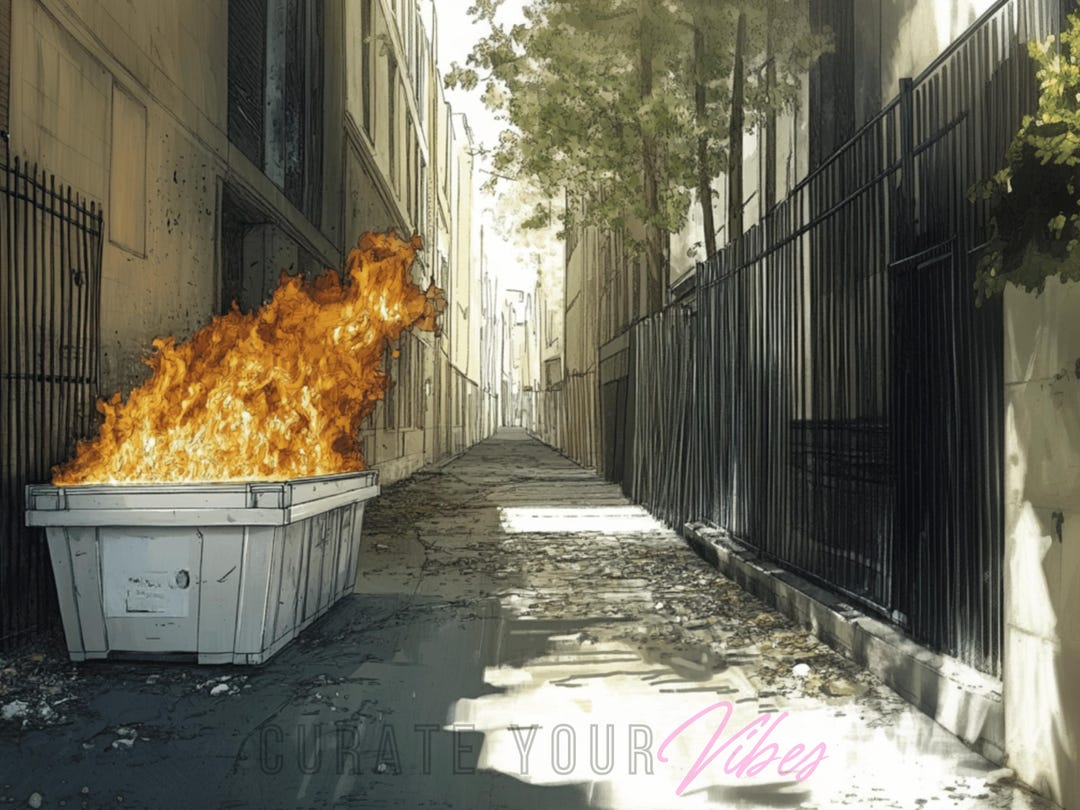 Dumpster Fire Zoom Background Funny Virtual Office Backdrop Digital