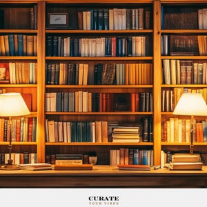Cozy Library Bookshelf Zoom Background: Grand Millennial Home Office (Digital Download)