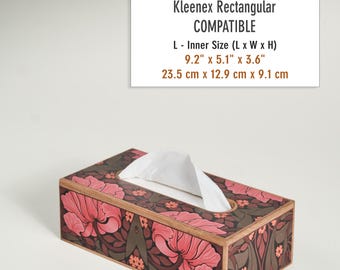 William Morris Wooden Tissue Holder, Wooden Tissue Box Cover, Tissue Holder, Wood Tissue Box, Tissue Box,  Unique gift, Housewarming Gift