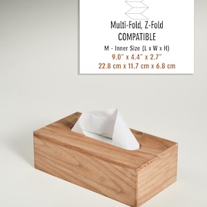 Natural Chestnut Wood Tissue Box Cover, Vintage, Solid Wood Tissue Box, Tissue Holder, Home Decor, Kitchen Decor, Gift for Mom, Rectangle