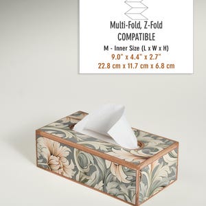 William Morris Wooden Tissue Holder, Tissue Box Cover, Tissue Holder, Wood Tissue Box, Handcrafted, Wooden Tissue Box Holder, Bedroom Decor