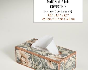 William Morris Wooden Tissue Holder, Tissue Box Cover, Tissue Holder, Wood Tissue Box, Handcrafted, Wooden Tissue Box Holder, Bedroom Decor
