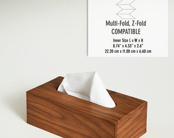 Handcrafted Chestnut Wood Tissue Box Cover, Solid Wood, Kleenex Compatible
