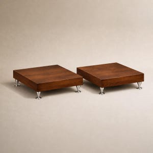Solid Walnut Speaker Isolation Platforms, Anti-Vibration Audio Base, HiFi Stand (Set of 2)