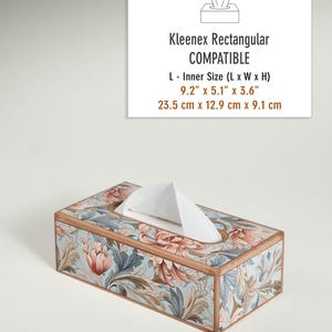 William Morris Wooden Tissue Box, Rustic Tissue Holder, Handmade, Wooden Tissue Box, Kitchen Decor, Bedroom Decor, Gift for Mom, Handmade