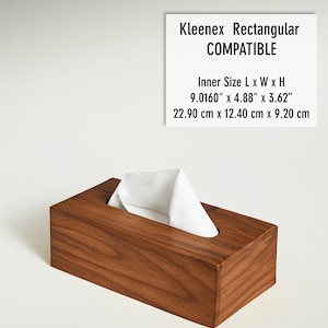 Natural Chestnut Wood Tissue Box Cover, Vintage, Solid Wood Tissue Box, Tissue Holder, Home Decor, Kitchen Decor, Gift for Mom, Rectangle