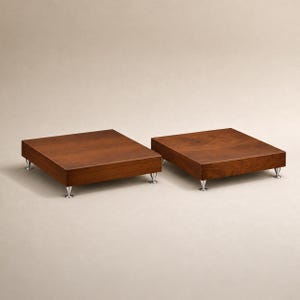 Support d'amplificateur en bois massif, ensemble de plate-forme d'isolation d'enceinte avec pointes