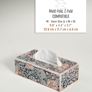William Morris Wooden Tissue Box, Tissue Holder, Handmade, Wooden Tissue Box, Living Room Decor, Bedroom Decor, Gift for Office, Handcrafted