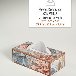 William Morris Wood Tissue Holder, Wood Tissue Box Cover, Tissue Holder, Wooden Tissue Box, Tissue Box, Office Gift, Housewarming Gift