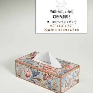 William Morris Wooden Tissue Box, Rustic Tissue Holder, Handmade, Wooden Tissue Box, Kitchen Decor, Bedroom Decor, Gift for Mom, Handmade
