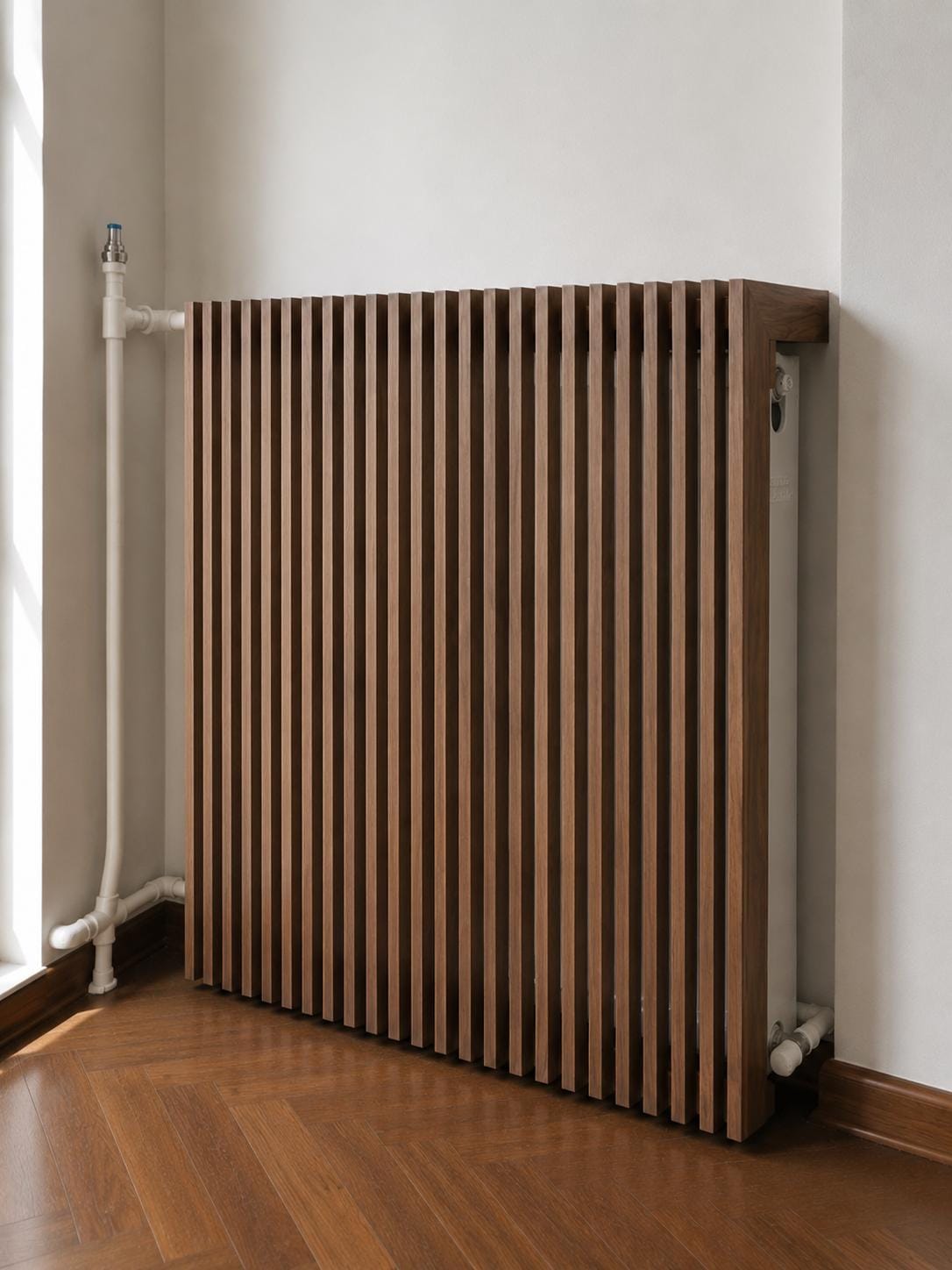 Wooden Radiator Cabinet Slatted Heater Screen Minimalist Custom ...