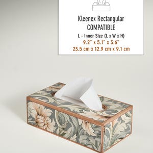 William Morris Wooden Tissue Holder, Kleenex Box Cover, Tissue Holder, Wood Tissue Box, Handcrafted, Wooden Tissue Box Holder, Bedroom Decor