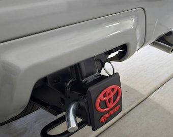 Toyota 4Runner Hitch Cover in black | Receiver Plug with 3D Printed Logo | Connection Protector