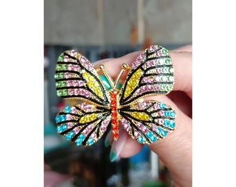 Crystal Butterfly Brooch: Elegant Wedding Pin, Fashion Gift