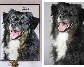 Custom Pet Portrait From Photo Custom Pet Portrait Custom Dog Portrait Pet Memorial Gifts Custom Cat Portrait Custom Cat Painting Pet Loss