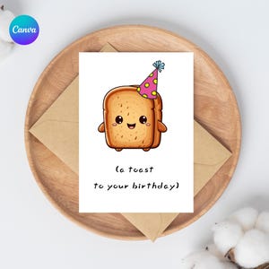 Happy Birthday Card - DIGITAL Download - Printable Card -Bday Printable Card - Instant Download Card, A Toast To Your Birthday!