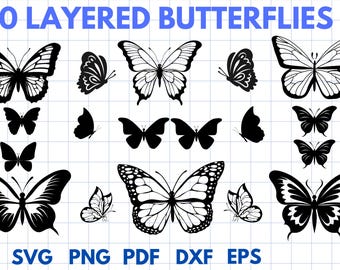 Butterfly SVG, Butterfly Bundle SVG Files, Butterfly SVG Layered, Butterfly Files for Cricut, Butterfly Clipart, Butterflies Svg,