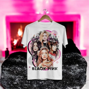 Schwarzpink bedrucktes Kinder T-Shirt