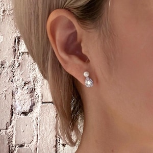 Pendientes de perlas de agua dulce, regalo de dama de honor para bodas, accesorios de novia, pendientes de perlas clásicos y atemporales, joyas delicadas, regalo de Navidad