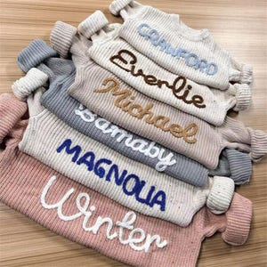 Maglione con nome ricamato personalizzato, maglione per neonati, maglione di cotone, maglione con nome per bambini, maglione con nome personalizzato, regalo di compleanno per bambini