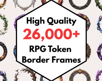 RPG-token-rampaket med 26 000+ TTRPG-karaktärsramar Roll20 Foundry VTT DnD-tokens