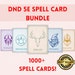 DnD Spell Cards Set, 2014 and 2024 versions, d&d spellbook 5e, Printable spell cards, Customizable dnd cards, All classes, Poker card size