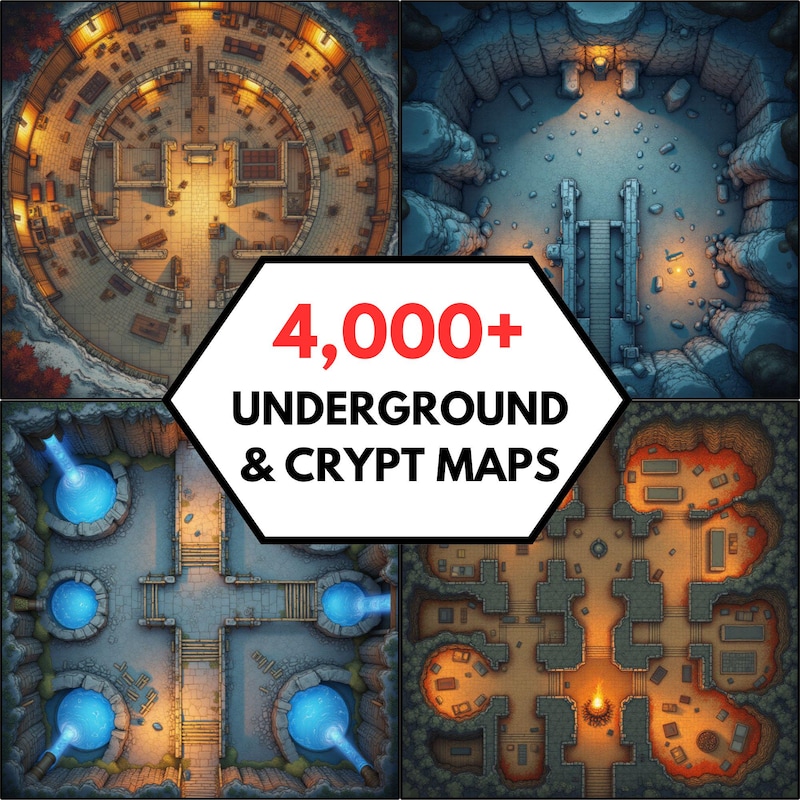 Cave Battle Maps - Etsy