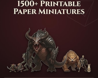 1500+ Fantasy Miniatures for DND & RPGs, Dungeons and Dragons 5e Printable Paper Minis Pathfinder