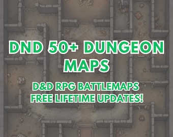 DnD 5e Battle Maps Bundle: 60+ RPG Dungeon Maps (Digital Download)