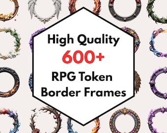 600+ RPG Token Borders Bundle, DnD Character Frames Dungeon and Dragons VTT Roleplaying Frames