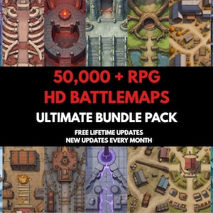 50000点以上のRPG DnDバトルマップバンドル D&D 5eデジタル背景 Roll20 Foundry VTT対応 生涯アップデート