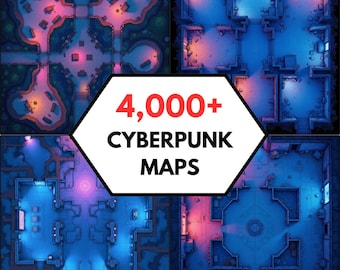 DND RPG Battle Maps Cyberpunk Magitek Skydock Sci Fi VTT Digital Tabletop Assets
