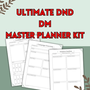 Kit de planification principal ultime du D&D DM - Dungeon Master Tools, planificateur D&D GM, téléchargement numérique TTRPG - Dungeons and Dragons 5e, modèles D&D