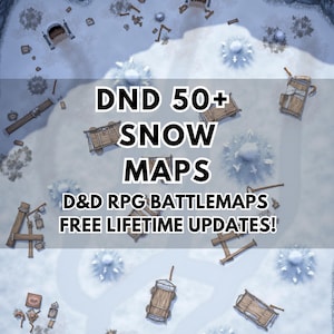 Dungeons and Dragons Snow Battlemap Bundle 5e DnD Maps Pack Oasis Temples Encounters RPG Tabletop Grid Map Snow Printable Roll20 Foundry VTT