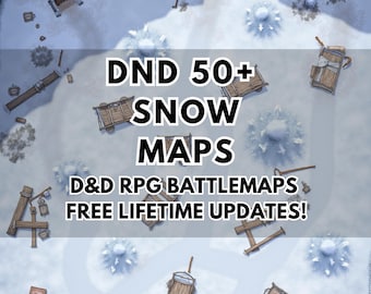 Snow Battlemap Bundle | 50+ DnD Winter Maps (Printable)