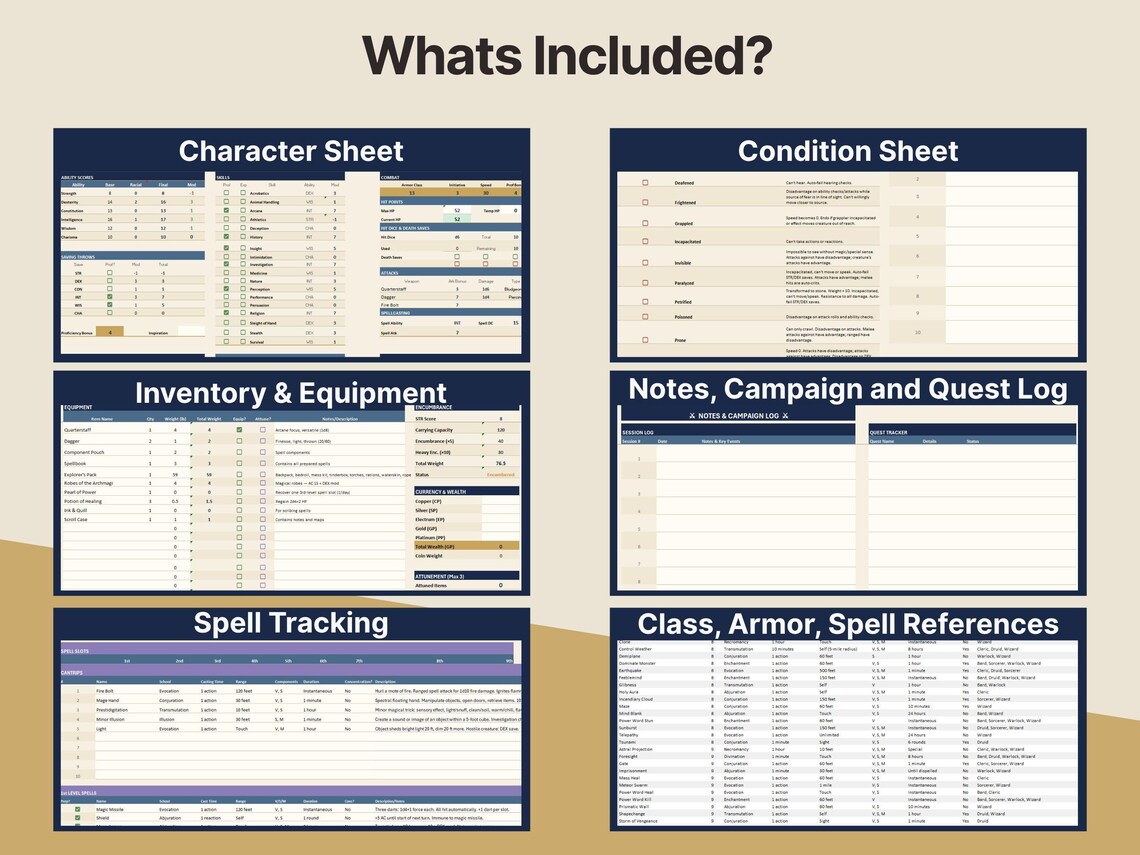Dnd 5e Character Sheet Excel Spreadsheet Automated Spells Inventory dnd-5e-character-sheet-excel-spreadsheet-automated-spells-inventory