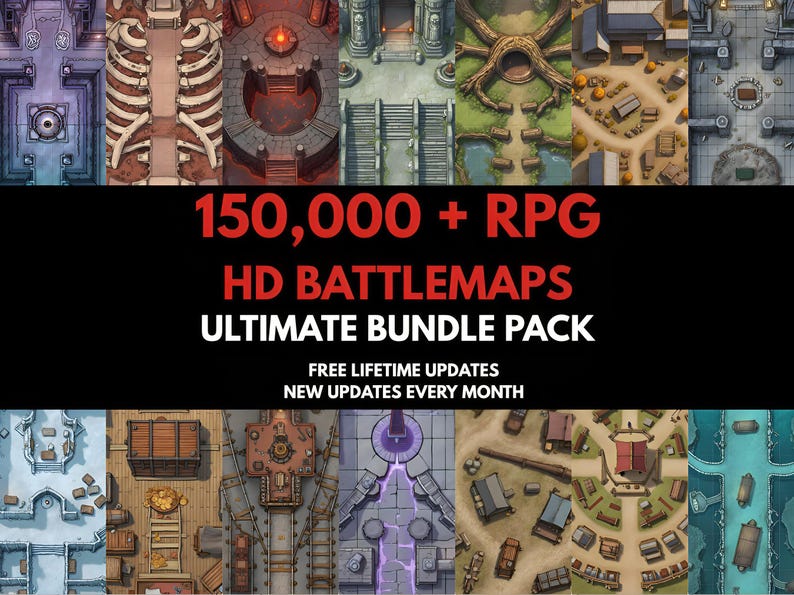 150,000+ RPG Map Bundle DND Battlemaps D&D Fantasy Maps Rpg Terrains - Etsy