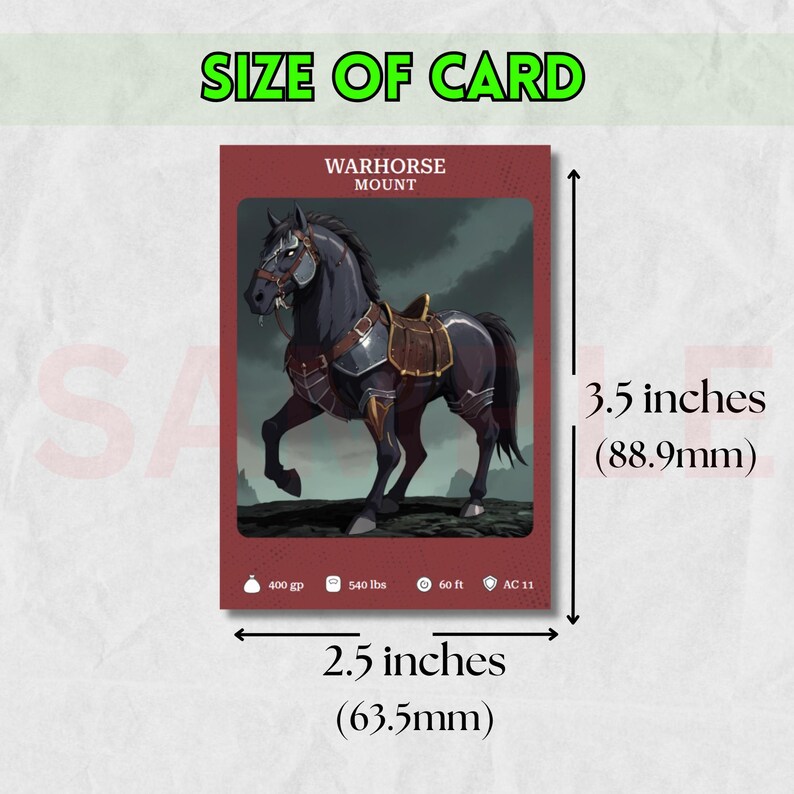 Dnd 5e Mounts Vehicles Cards Pack 2024 Bundle - New Digital Download ...