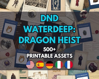 Waterdeep Dragon Heist DnD Handout Bundle 500+ Printable D&D Accessories Maps Cards Tokens Miniatures