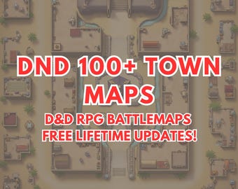 100+ DnD Town Battlemaps 5e Bundle, RPG Tabletop Maps (Digital Download)