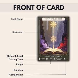 DnD 5e Spell Cards illustrated - All Spells