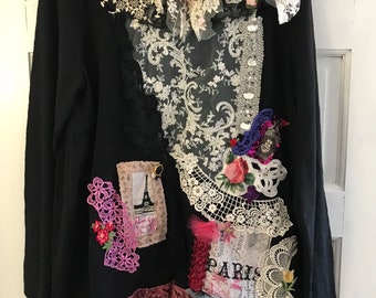 Artsy Boho embellished shirt plus size 20