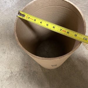 1 tubo grande de cartón para manualidades y artes, difícil de encontrar, de 18" de alto x 10" de diámetro exterior x 1/4 de grosor