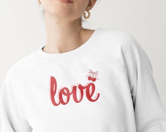Valentine Love Sweatshirt Cute Valentine Sweatshirt Valentines Day Gift Heart Sweatshirt  Love Sweatshirt Gift for Her
