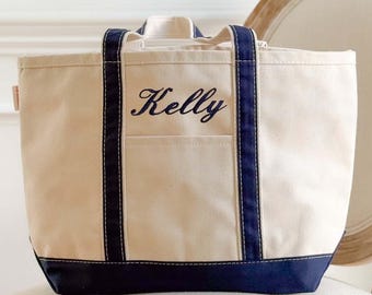 Gepersonaliseerde draagtas van premium canvas, geborduurde strandtas met aangepaste naam, cadeau bruidsmeisje, draagtas leraar
