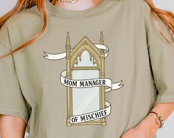 Comfort Colors Funny Wizard Mom Shirt, Manager of Mischief Tee