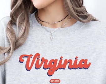 Virginia Sweatshirt: Retro College Pride, Unisex Fit